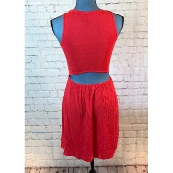 Delia’s Dress Coral Crew Sleeveless Lower Back Cutout XS - Picture 2 of 4